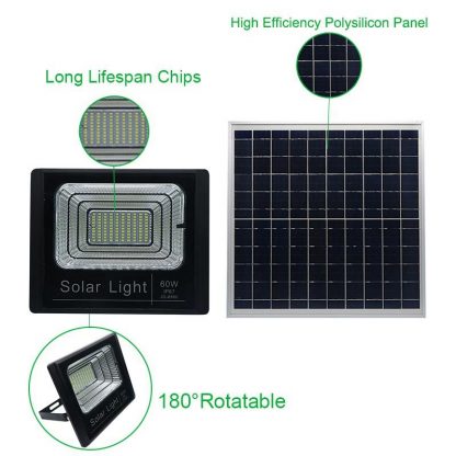 LED Соларен рефлектор со панел 25W/40W/60W/100W - Image 5