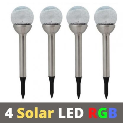4 RGB Соларни LED лампи
