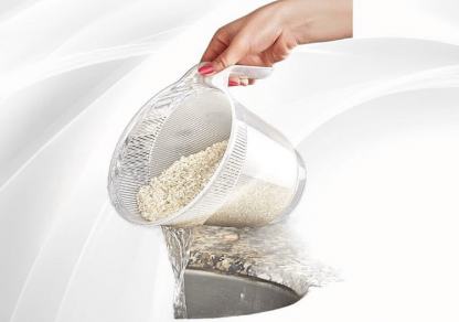 Пластичен сад-цедилка за ориз