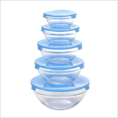 Сет од 5 стаклени садови со поклопци