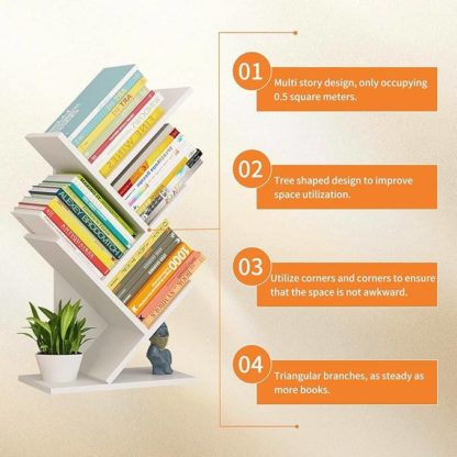Полица за книги Tree - бела - Image 4