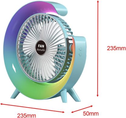 Вентилатор за на биро со RGB светла - Image 7