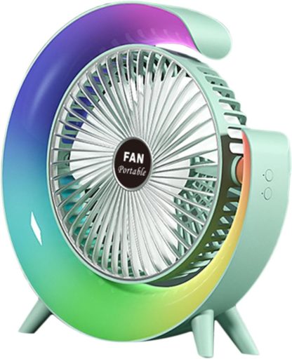Вентилатор за на биро со RGB светла - Image 2