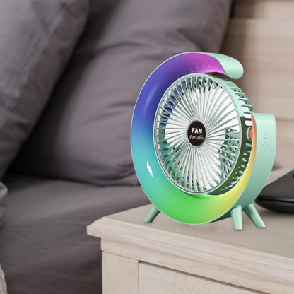 Вентилатор за на биро со RGB светла - Image 3